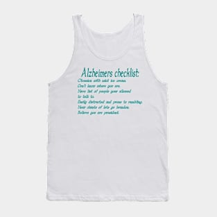 Alzheimers checklist Tank Top